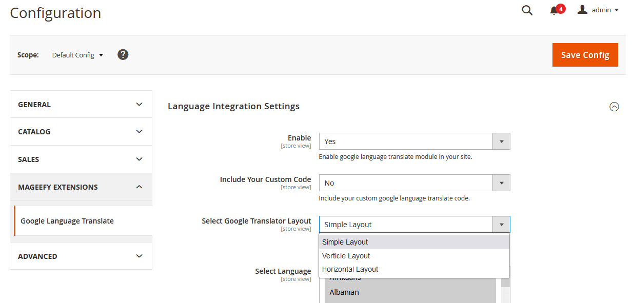 Admin Configuration Admin Configuration