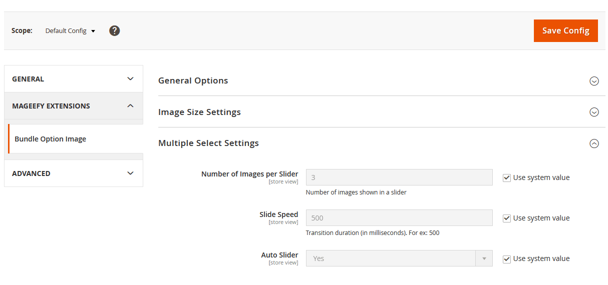 Multiple Select Settings Multiple Select Settings