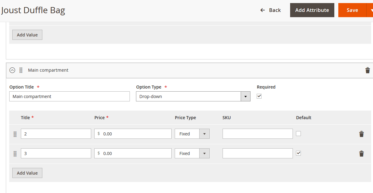 Custom Option Drop-down Custom Option Drop-down