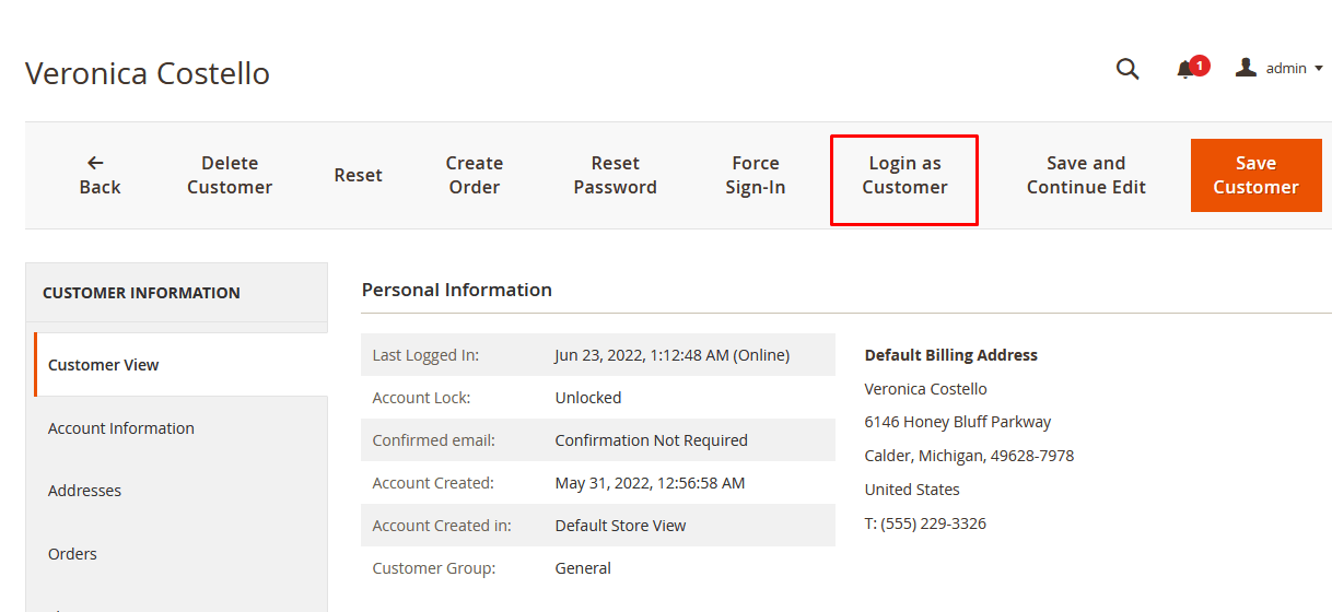 Login as Customer Login as Customer