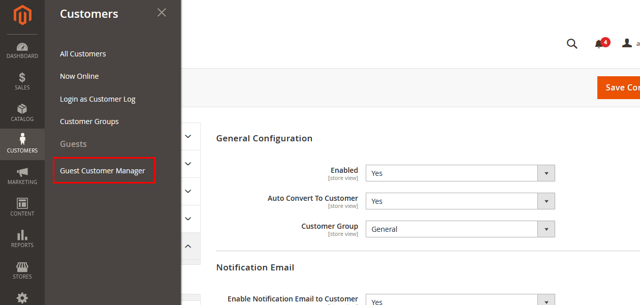 Guest Customer Manager Menu Guest Customer Manager Menu