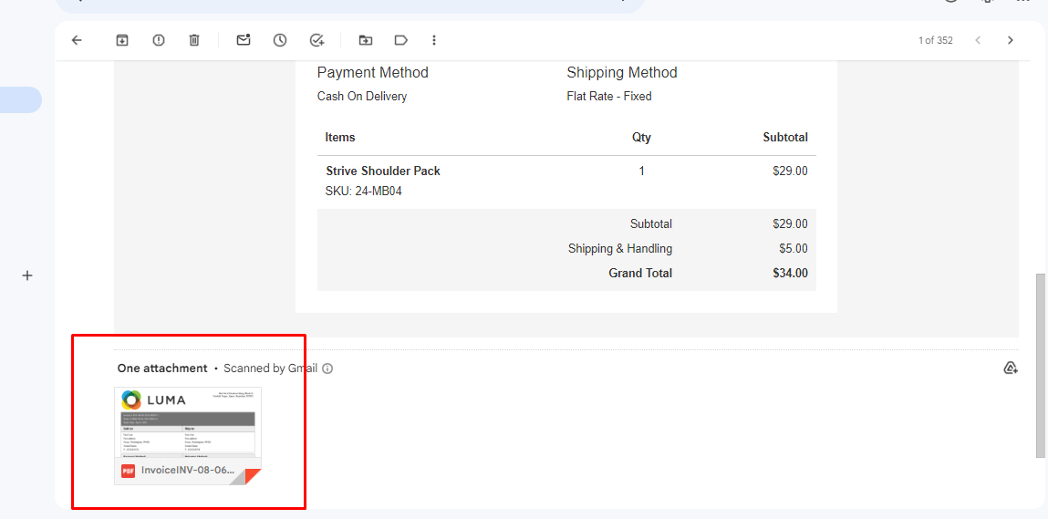 Invoice PDF in Email Invoice PDF in Email