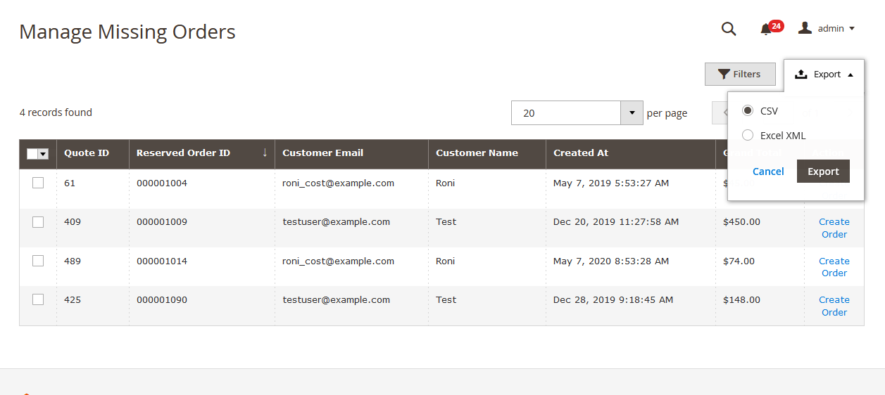 Export Button Export Button