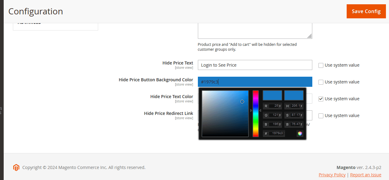 Color Picker Configuration