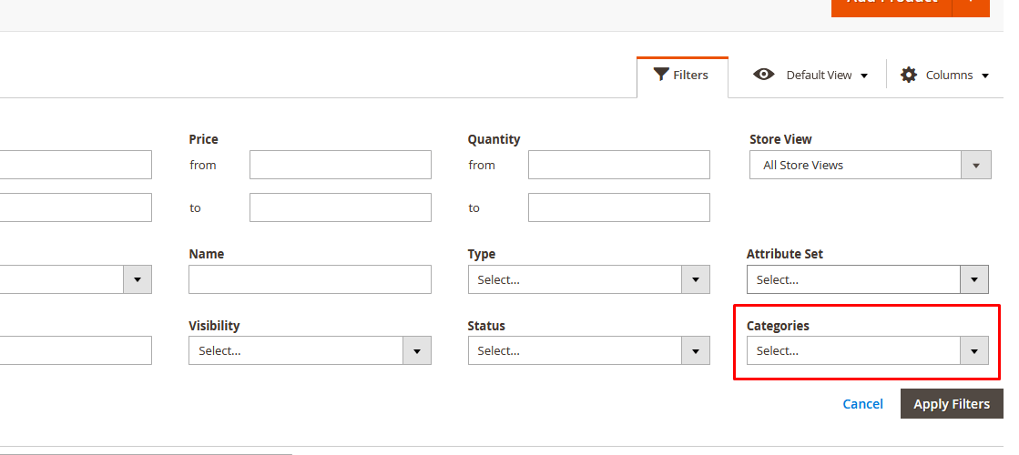 Categories Filter