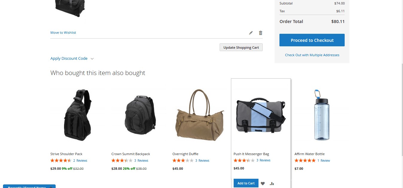 Show on Cart Page 